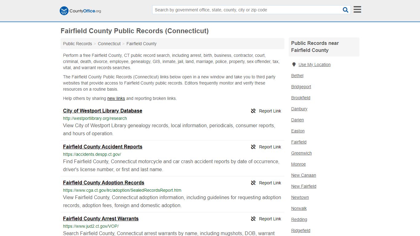 Public Records - Fairfield County, CT (Business, Criminal, GIS ...